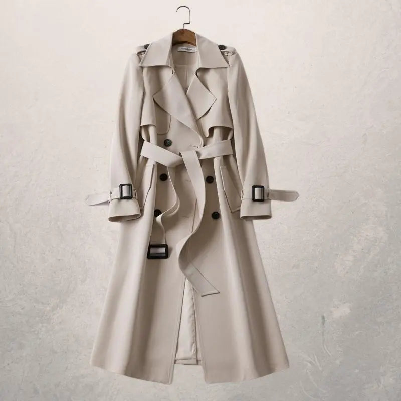 Trench-coat Croisé Décontracté Pour Femmes